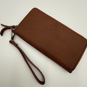 Chocolate Brown Vegan Leather Wristlet Wallet by 7 Days
